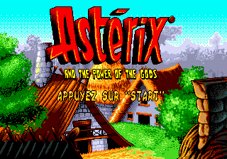 Asterix and the Great Rescue title screen for Sega Mega Drive